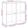 Librería divisor madera ingeniería envejecida 69,5x29x69,5 cm