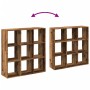 Librería divisora madera ingeniería envejecida 102x29x103,5 cm