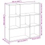 Librería divisora madera roble ahumado 102x29x103,5 cm