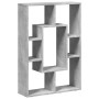 Estantería de madera de ingeniería gris hormigón 63x20x90 cm