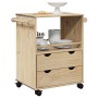 Carrito de cocina OTTA madera maciza de pino 59x45x80 cm