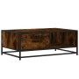 Mesa de centro madera ingeniería metal roble humo 90x57x35 cm