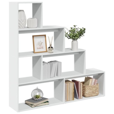 Librería divisora 4 niveles madera blanca 143,5x29x143,5 cm