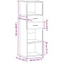 Aparador alto madera de ingeniería marrón roble 40x42,5x124 cm