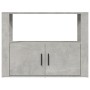 Aparador de madera contrachapada gris hormigón 80x30x60 cm