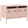 Mueble para TV acero laminado en frío rosa 68x39x43,5 cm