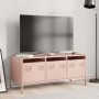 Mueble para TV acero laminado en frío rosa 101,5x39x43,5 cm