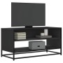 Mueble de TV madera de ingeniería y metal negro 91x40x46 cm