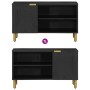 Mueble de TV madera de ingeniería negro 80x33x46 cm