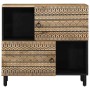 Aparador de madera maciza de mango rugosa 80x33,5x75 cm