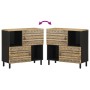 Aparador de madera maciza de mango rugosa 80x33,5x75 cm