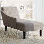 Tumbona con almohada y reposabrazo derecho tela gris taupe