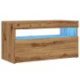 Muebles TV con luces LED 2 uds madera ingeniería roble artisan