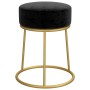 Hocker redondo negro terciopelo