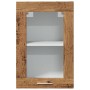 Armario vitrina colgante madera envejecida 40x31x60 cm
