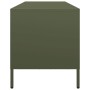 Mueble TV acero laminado en frío verde oliva 135x39x43,5 cm