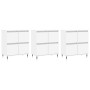 Aparadores 3 uds madera contrachapada blanco