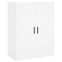 Aparador alto madera contrachapada blanco 69,5x34x180 cm