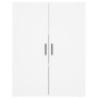 Aparador alto madera contrachapada blanco 69,5x34x180 cm