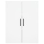 Aparador alto madera contrachapada blanco 69,5x34x180 cm