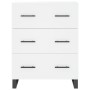 Aparador alto madera contrachapada blanco 69,5x34x180 cm