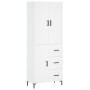 Aparador alto madera contrachapada blanco 69,5x34x180 cm
