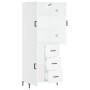Aparador alto madera contrachapada blanco 69,5x34x180 cm