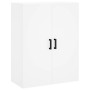 Aparador alto madera contrachapada blanco 69,5x34x180 cm