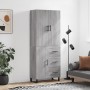 Aparador alto madera contrachapada gris sonoma 69,5x34x180 cm