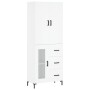 Aparador alto madera contrachapada blanco 69,5x34x180 cm
