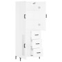 Aparador alto madera contrachapada blanco 69,5x34x180 cm