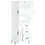 Aparador alto madera contrachapada blanco 69,5x34x180 cm