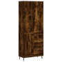 Aparador alto madera contrachapada roble ahumado 69,5x34x180 cm