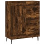 Aparador alto madera contrachapada roble ahumado 69,5x34x180 cm