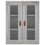 Armarios de pared 2 uds madera de ingeniería gris Sonoma