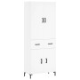 Aparador alto madera contrachapada blanco 69,5x34x180 cm