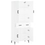 Aparador alto madera contrachapada blanco 69,5x34x180 cm