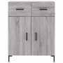 Aparador alto madera contrachapada gris sonoma 69,5x34x180 cm