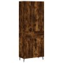 Aparador alto madera contrachapada roble ahumado 69,5x34x180 cm