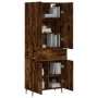 Aparador alto madera contrachapada roble ahumado 69,5x34x180 cm
