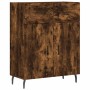 Aparador alto madera contrachapada roble ahumado 69,5x34x180 cm