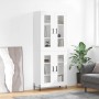 Aparador alto madera contrachapada blanco 69,5x34x180 cm