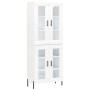 Aparador alto madera contrachapada blanco 69,5x34x180 cm