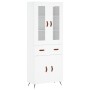 Aparador alto madera contrachapada blanco 69,5x34x180 cm