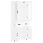 Aparador alto madera contrachapada blanco 69,5x34x180 cm