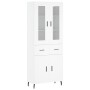 Aparador alto madera contrachapada blanco 69,5x34x180 cm