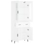 Aparador alto madera contrachapada blanco 69,5x34x180 cm