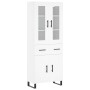 Aparador alto madera contrachapada blanco 69,5x34x180 cm