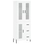 Aparador alto madera contrachapada blanco 69,5x34x180 cm