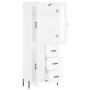 Aparador alto madera contrachapada blanco 69,5x34x180 cm